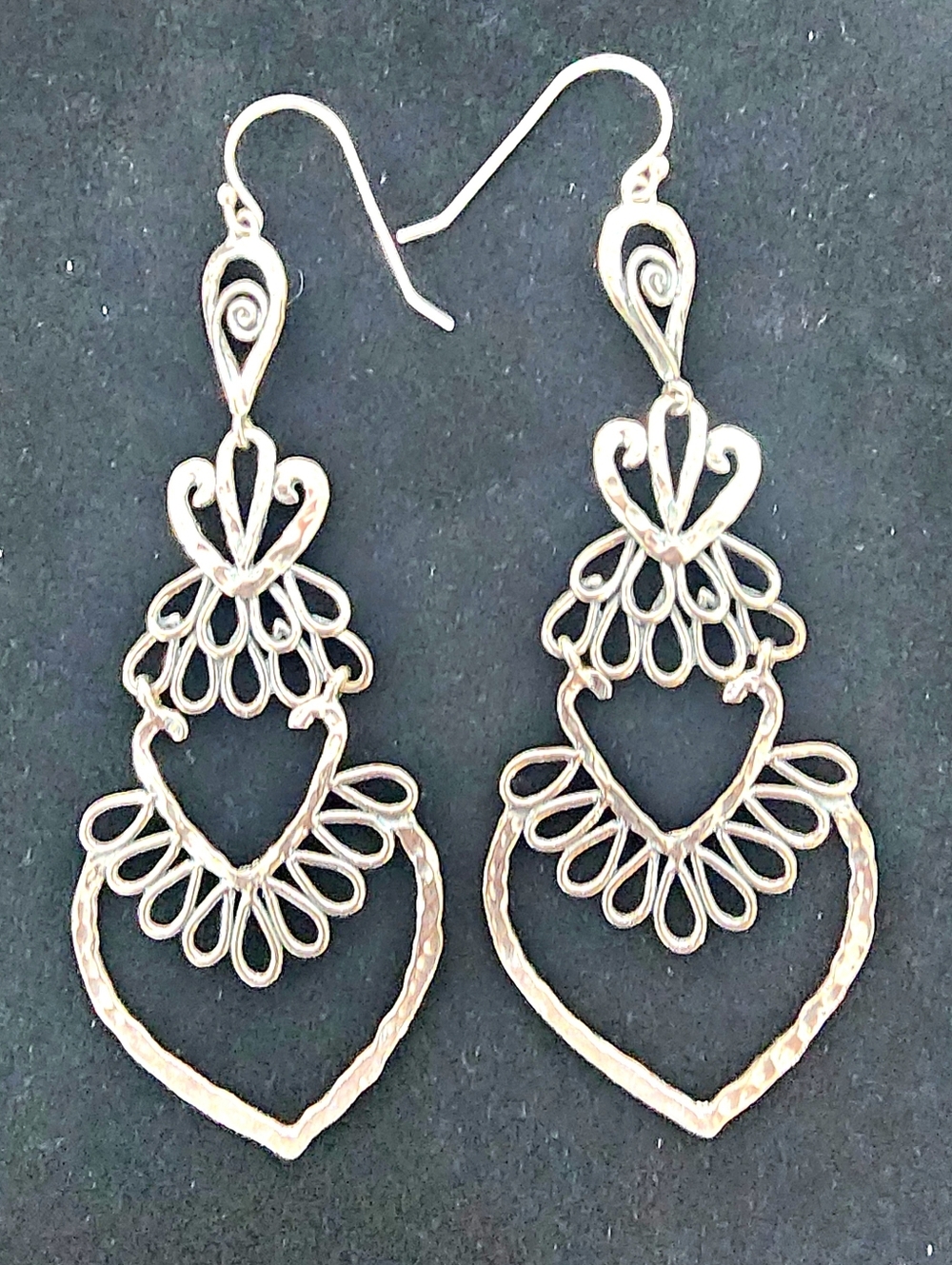 Handcrafted In Isreal Delicate Stearling Silver 925 Earrings